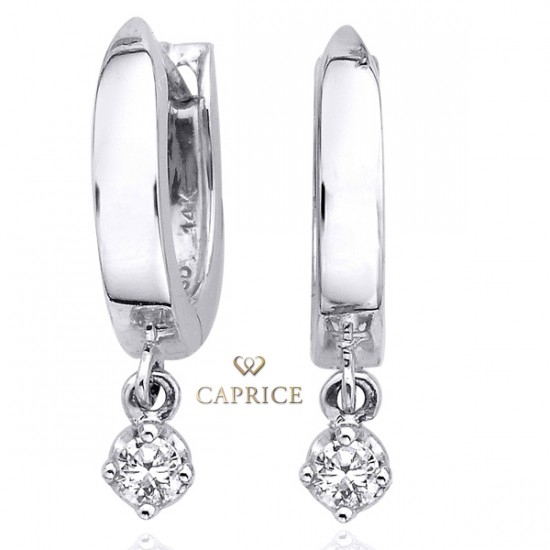 Woman diamond earring, white gold