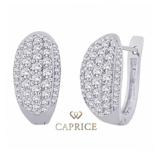 Woman diamond earring, white gold