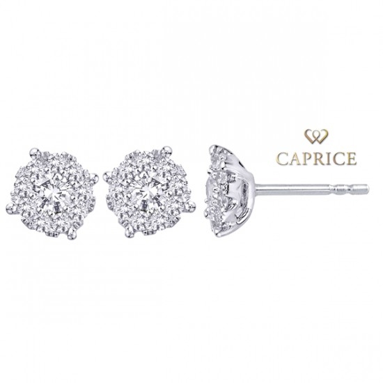 Woman diamond earring, white gold