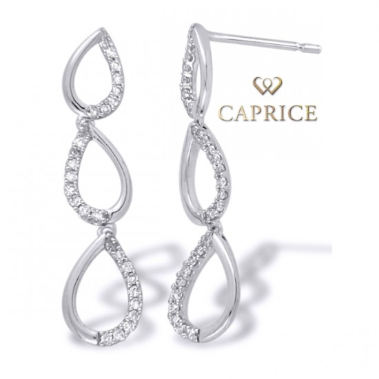 Woman diamond earring, white gold