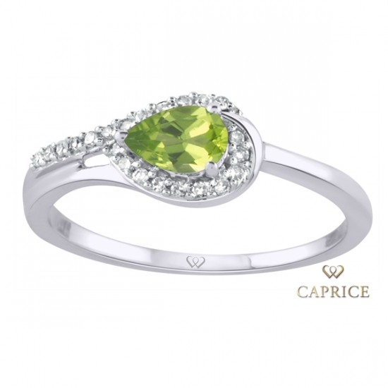 fehérarany, gyémánt, gyűrű, peridot