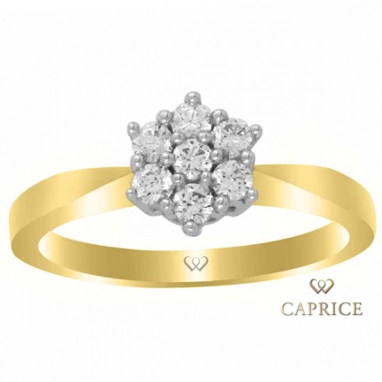 Woman diamond ring, yellow gold